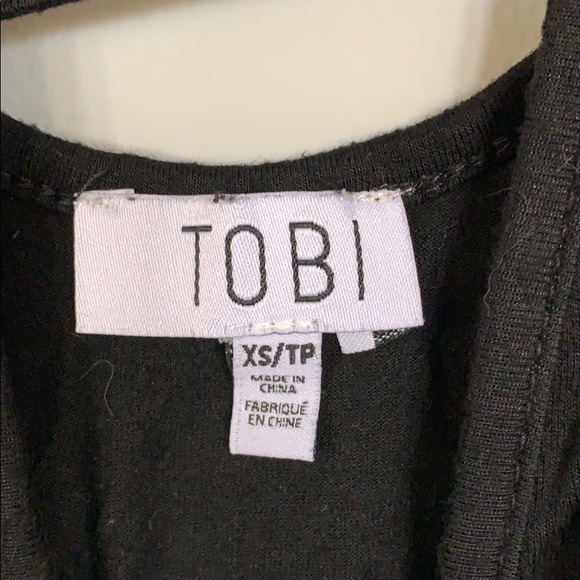 Black bodysuit Tobi • low cut, strappy front - Picture 4 of 4